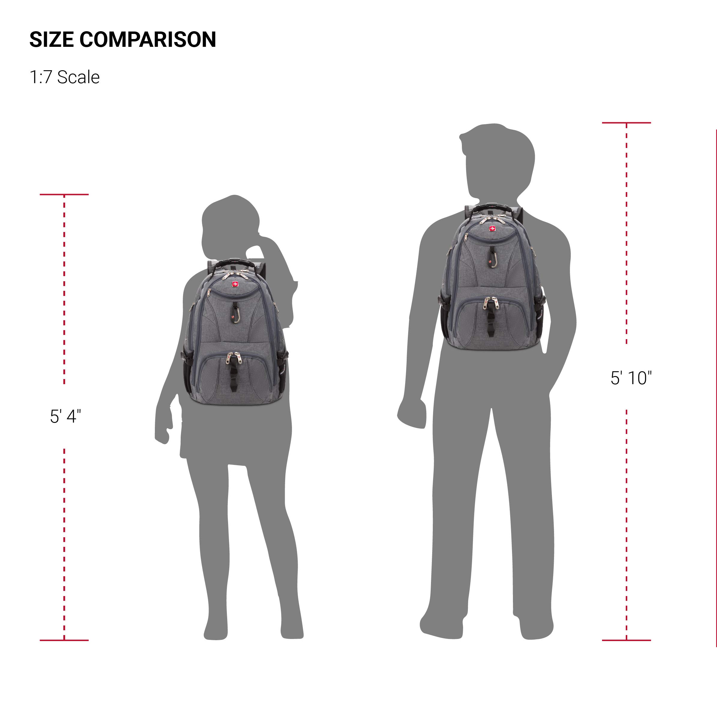 Foto 7 pulgar | Mochila Para Portátil Swissgear 1900 Scansmart Tsa 17 Heather Grey - Venta Internacional.