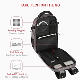Foto 2 | Bolsa Para Portátil Swissgear Scansmart Grey Ballistic Notebook De 15 Pulgadas - Venta Internacional.