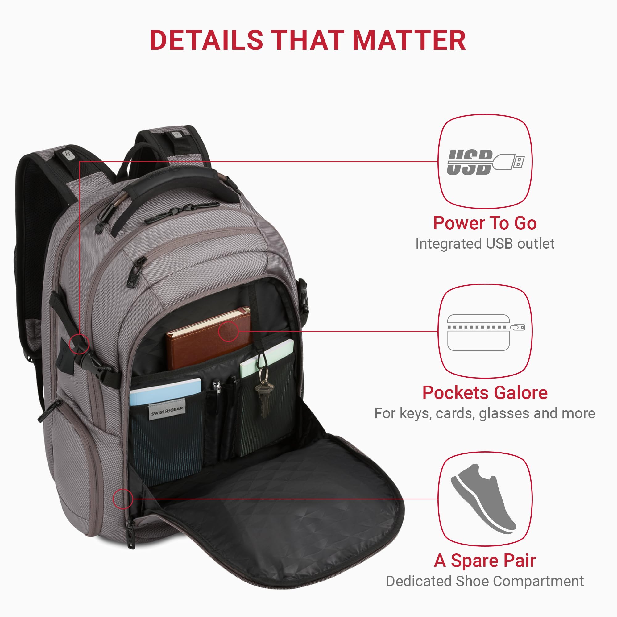 Foto 4 pulgar | Bolsa Para Portátil Swissgear Scansmart Grey Ballistic Notebook De 15 Pulgadas - Venta Internacional.