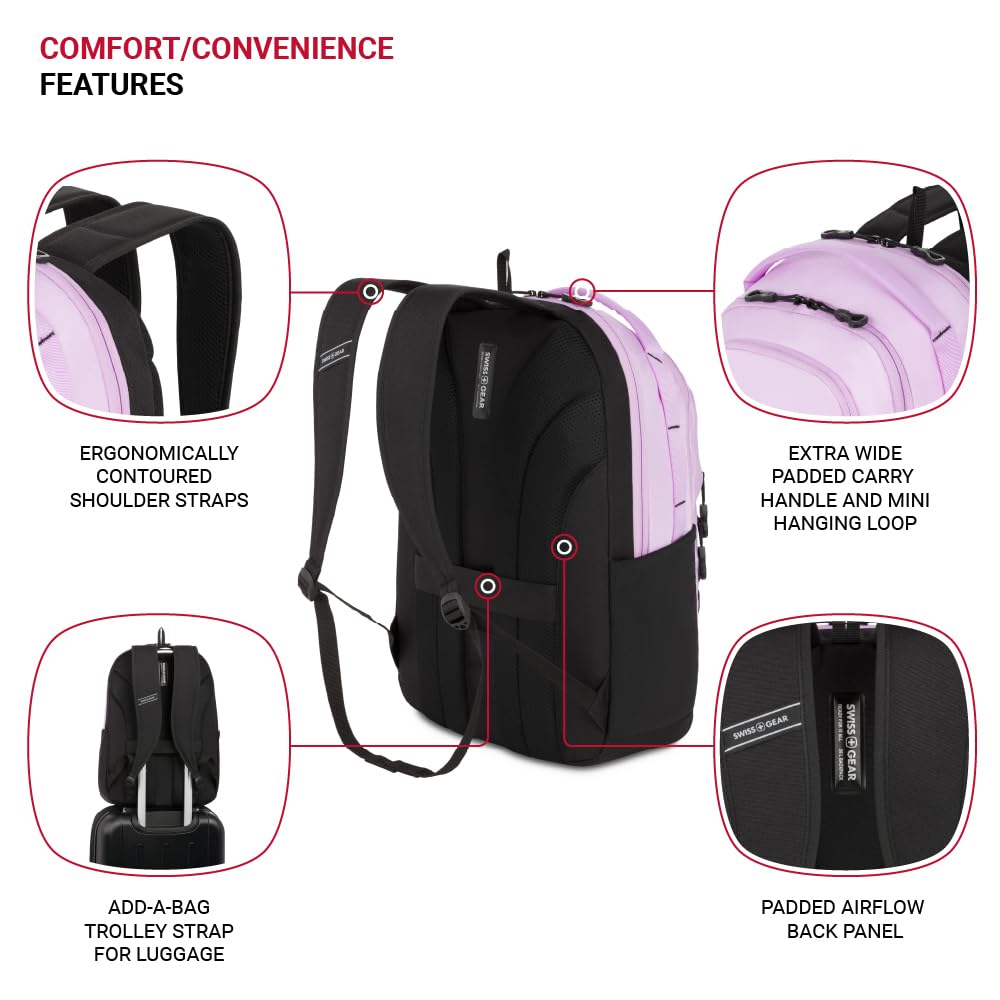 Foto 2 | Mochila Swissgear Versa Pastel Lilac Para Portátil De 16 Pulgadas - Venta Internacional.