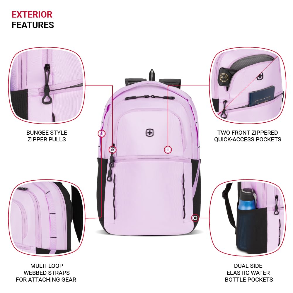 Foto 3 | Mochila Swissgear Versa Pastel Lilac Para Portátil De 16 Pulgadas - Venta Internacional.