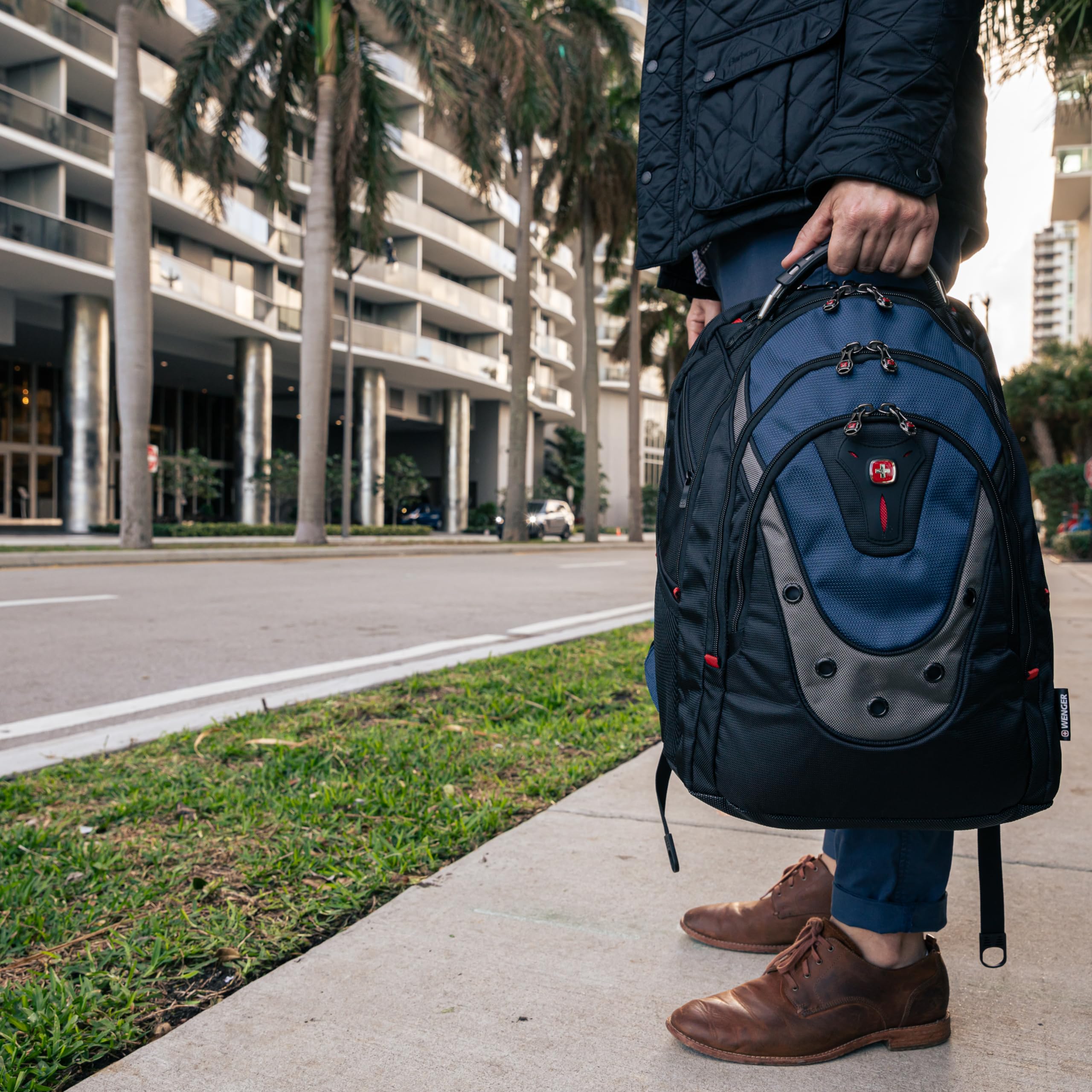 Foto 2 | Mochila Para Portátil Swissgear Wenger Ibex 17'' Negro/gris/azul - Venta Internacional.