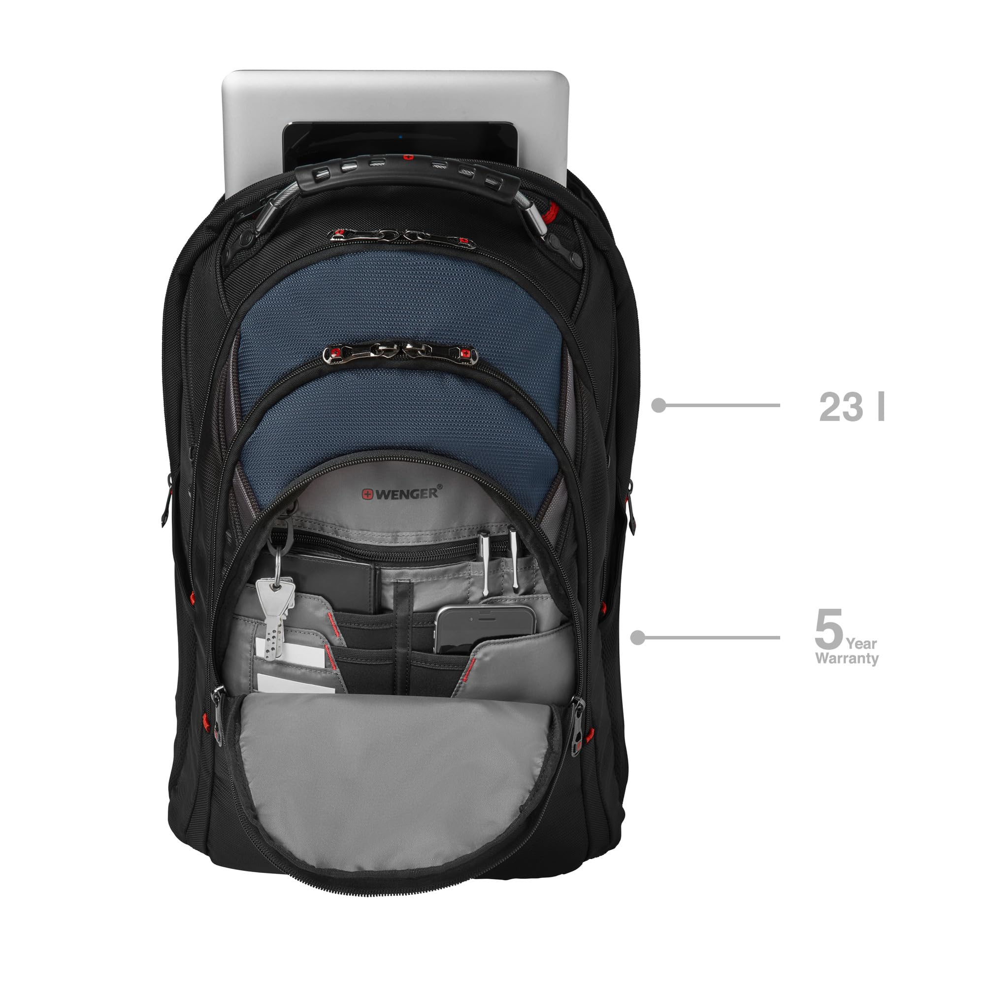 Foto 6 pulgar | Mochila Para Portátil Swissgear Wenger Ibex 17'' Negro/gris/azul - Venta Internacional.