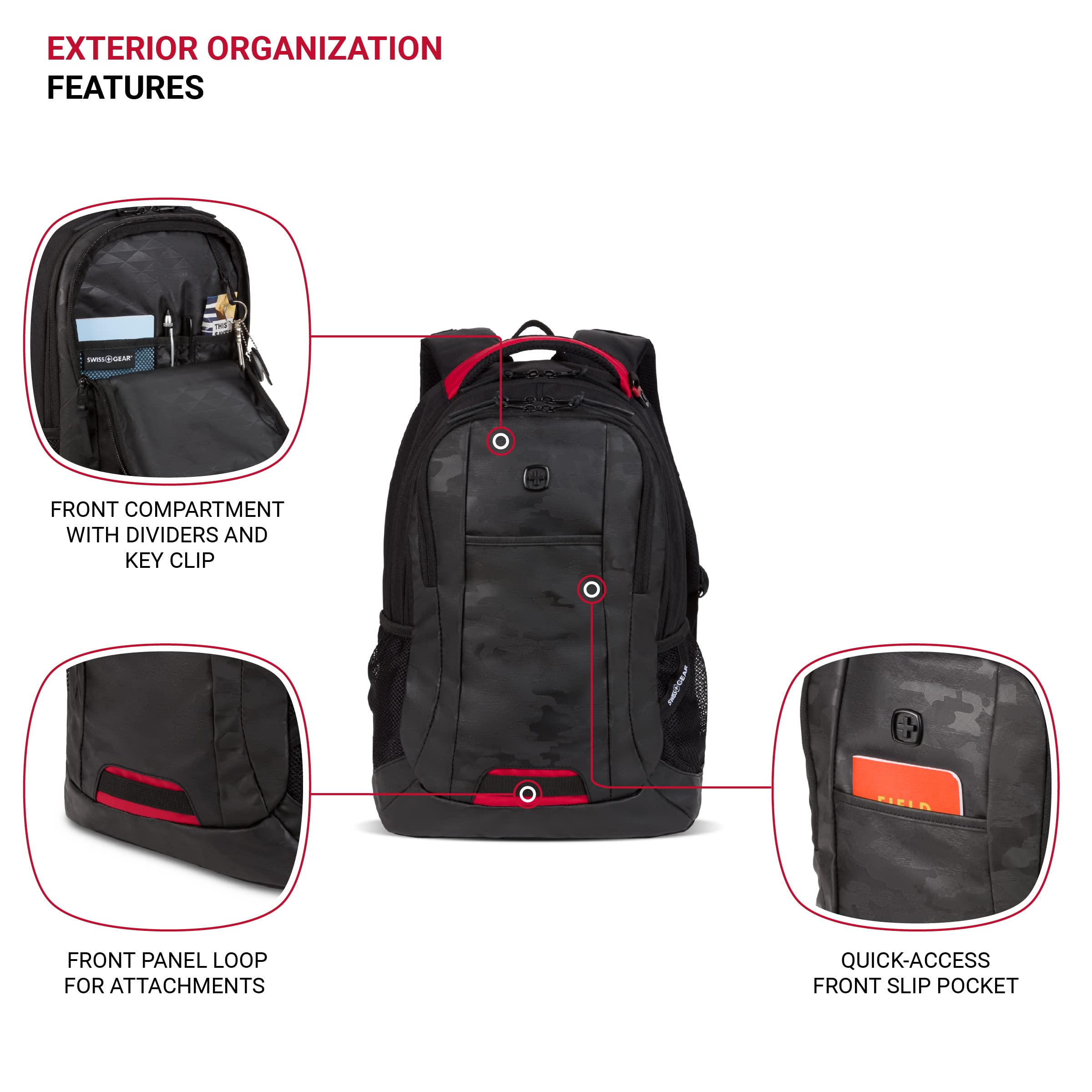 Foto 2 | Mochila Para Portátil Swissgear Cecil 5505 Camo Noir 16'' - Venta Internacional.