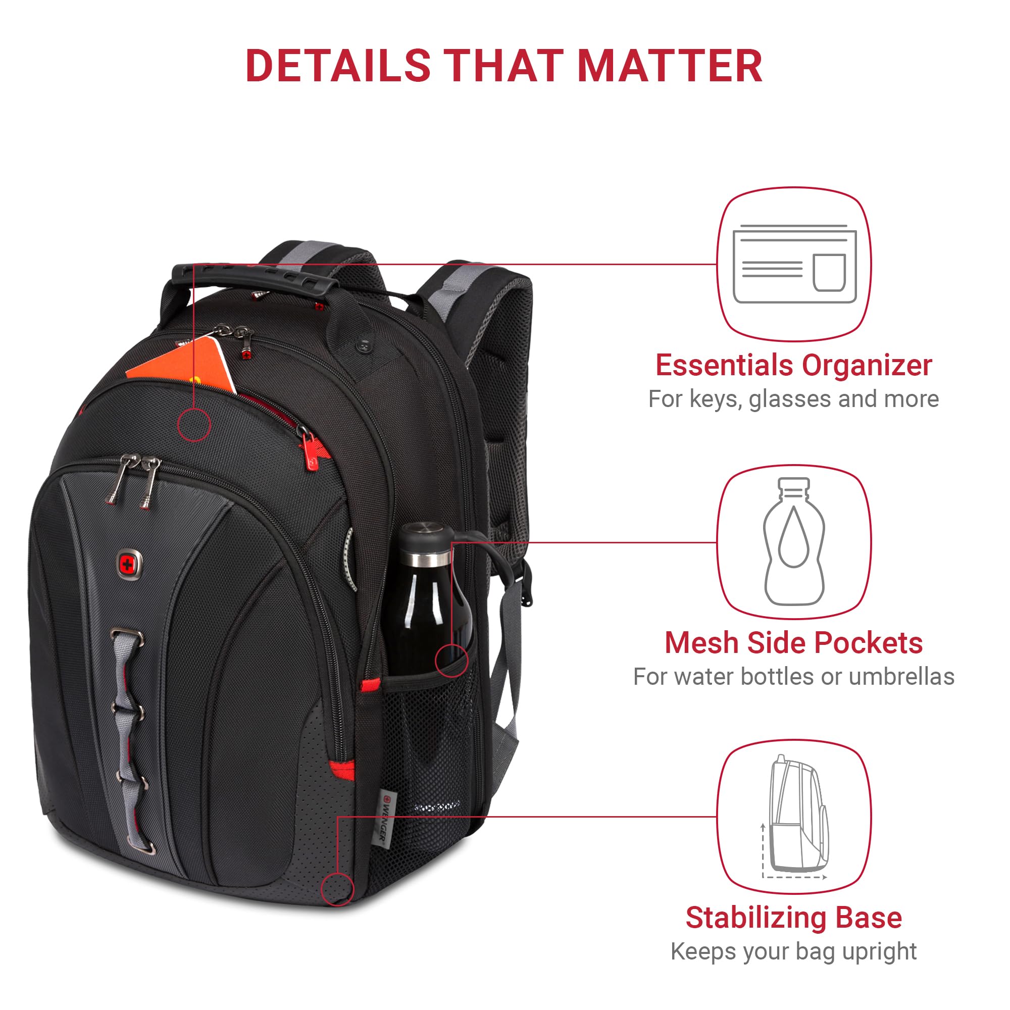 Foto 5 pulgar | Mochila Para Portátil Swissgear Wenger Legacy 16'' Negro/gris - Venta Internacional.