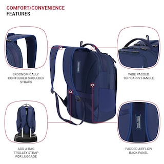 Foto 2 | Mochila Swissgear Shield Para Portátil De 16 Pulgadas Color Azul Marino - Venta Internacional.