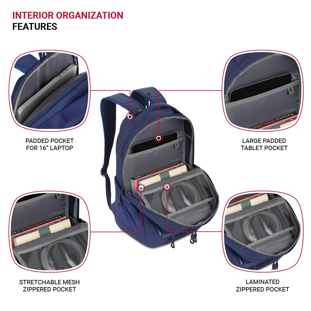 Foto 5 pulgar | Mochila Swissgear Shield Para Portátil De 16 Pulgadas  Color Azul Marino - Venta Internacional.