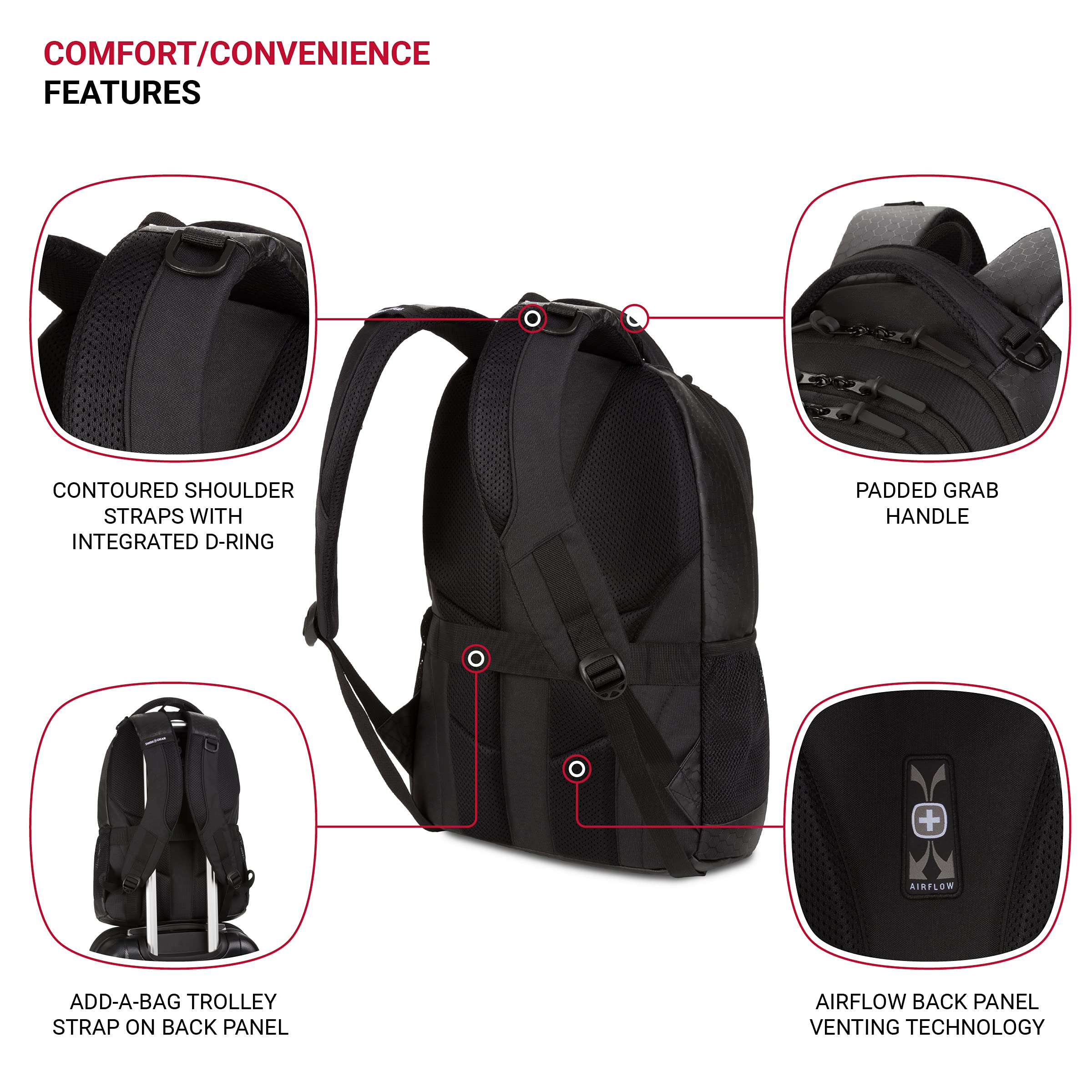 Foto 2 | Mochila Para Portátil Swissgear Cecil 5505 Black Hex 16 - Venta Internacional.