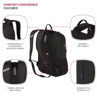 Foto 3 | Mochila Swissgear Intro Para Portátil De 15 Pulgadas Negra - Venta Internacional.