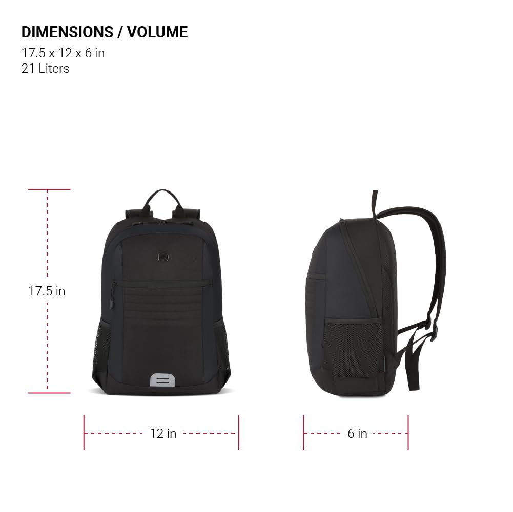 Foto 4 | Mochila Swissgear Intro Para Portátil De 15 Pulgadas Negra - Venta Internacional.
