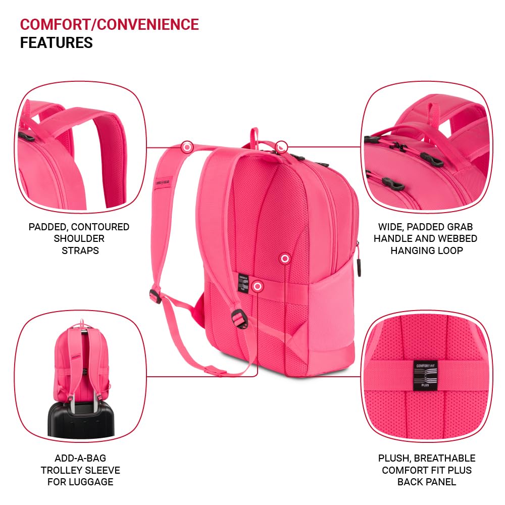 Foto 2 | Mochila Swissgear Orientation Pink Para Portátil De 16 Pulgadas - Venta Internacional.