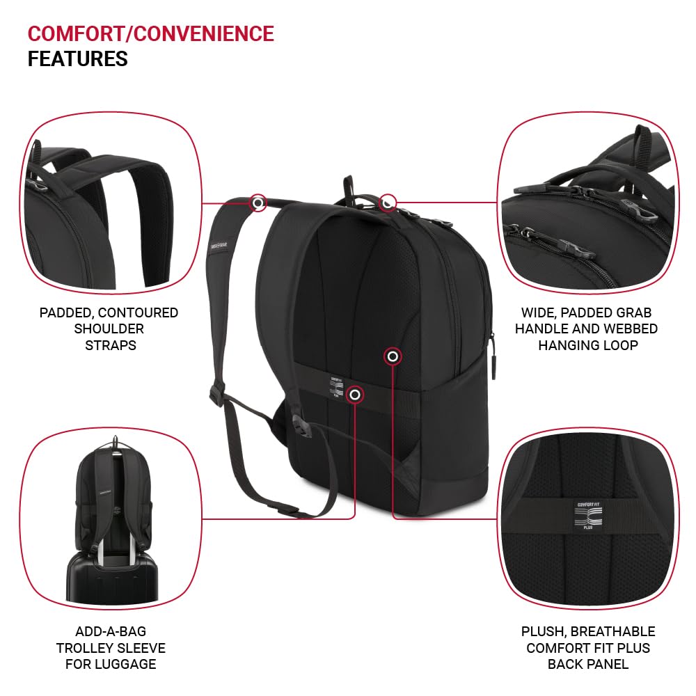 Foto 3 pulgar | Mochila Swissgear Orientation Black Para Portátil De 16 Pulgadas - Venta Internacional.