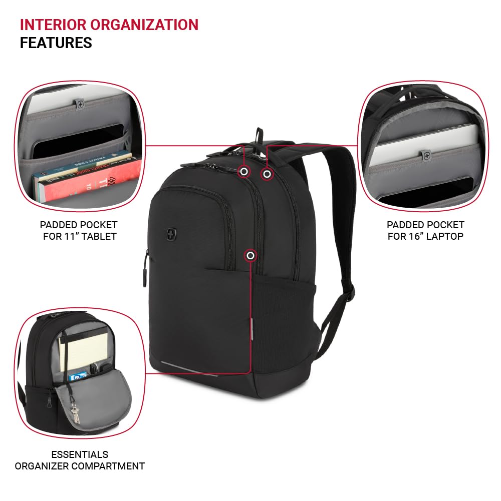 Foto 5 pulgar | Mochila Swissgear Orientation Black Para Portátil De 16 Pulgadas - Venta Internacional.