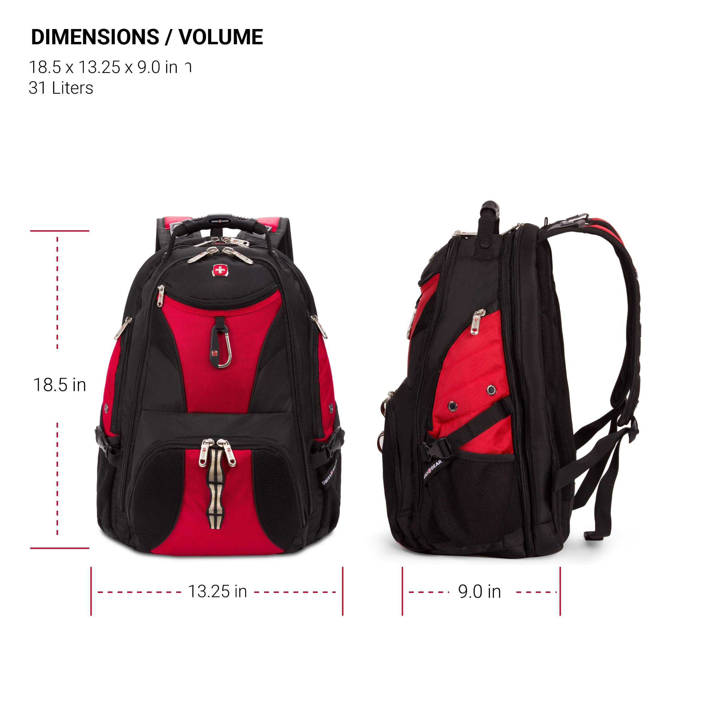 Foto 7 pulgar | Mochila Para Portátil Swissgear 1900 Scansmart Tsa 17 Pulgadas Negro/roja - Venta Internacional.