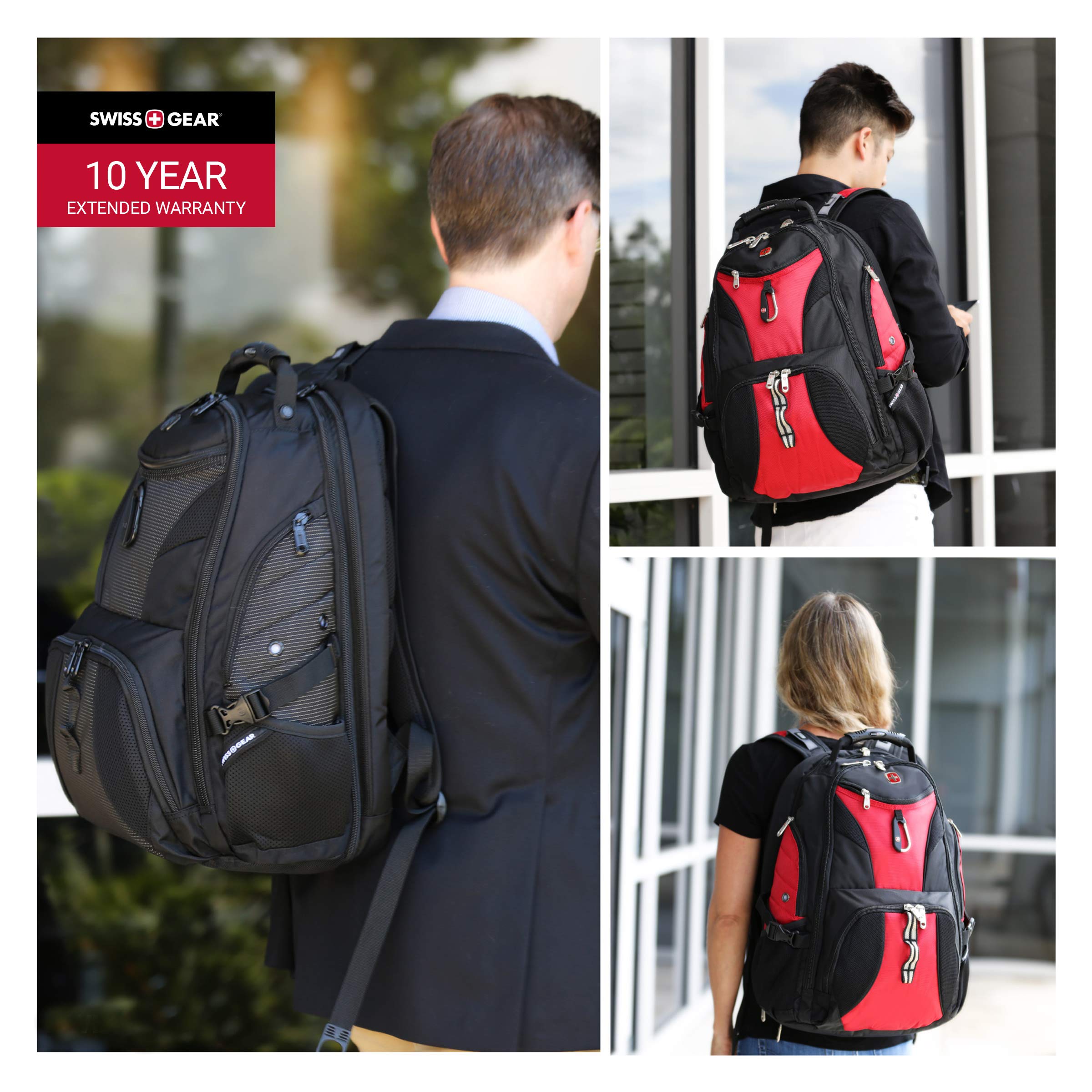 Foto 8 pulgar | Mochila Para Portátil Swissgear 1900 Scansmart Tsa 17 Pulgadas Negro/roja - Venta Internacional.