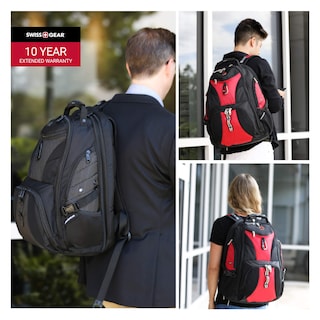 Foto 7 | Mochila Para Portátil Swissgear 1900 Scansmart Tsa 17 Pulgadas Negro/roja - Venta Internacional.