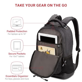 Foto 2 | Mochila Para Portátil Swissgear Cecil 5505 De 18 Pulgadas Color Carbón - Venta Internacional.