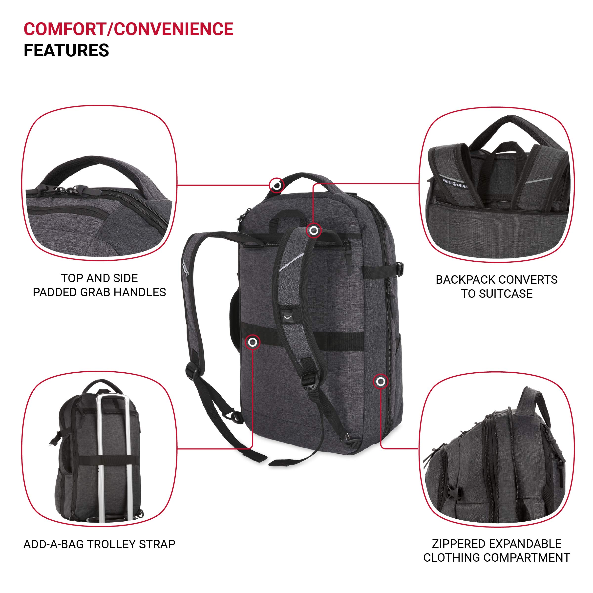 Foto 2 | Mochila Swissgear Hybrid Travel Laptop 22l Heather Grey - Venta Internacional.