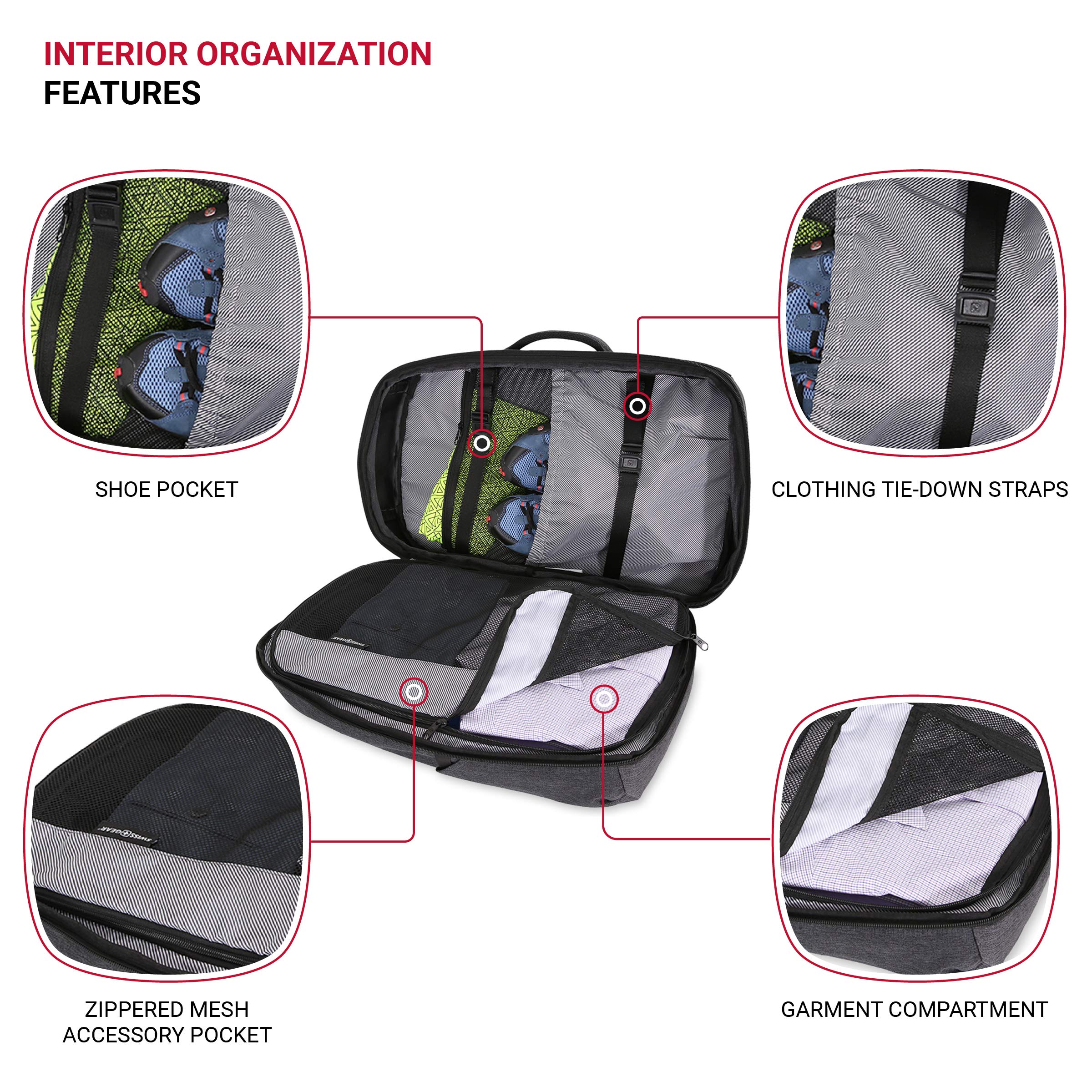 Foto 5 pulgar | Mochila Swissgear Hybrid Travel Laptop 22l Heather Grey - Venta Internacional.