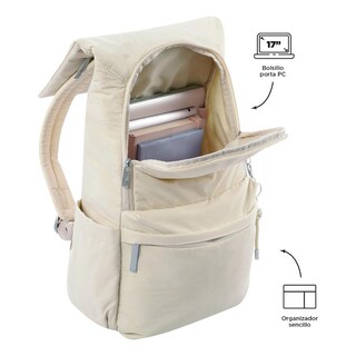 Foto 4 | Totto Mochila Grande Porta Laptop 17 Con Bolsillo Secreto | Escuela - Oficina - Viaje | 17.76 L Amba