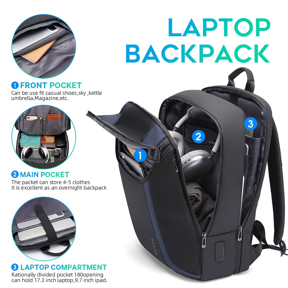Foto 2 | Mochila Para Portátil Bange Smart Business A Prueba De Agua De 15 6 A 17 3 Pulgadas - Venta Internacional.