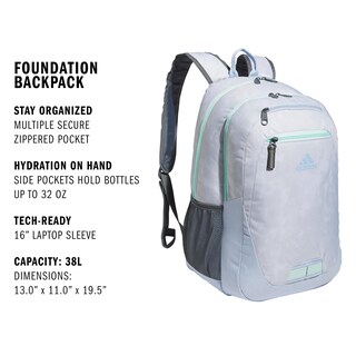 Foto 2 | Mochila Adidas Foundation Para Portátil Funda Tipo Libro Tamaño Grande - Venta Internacional.