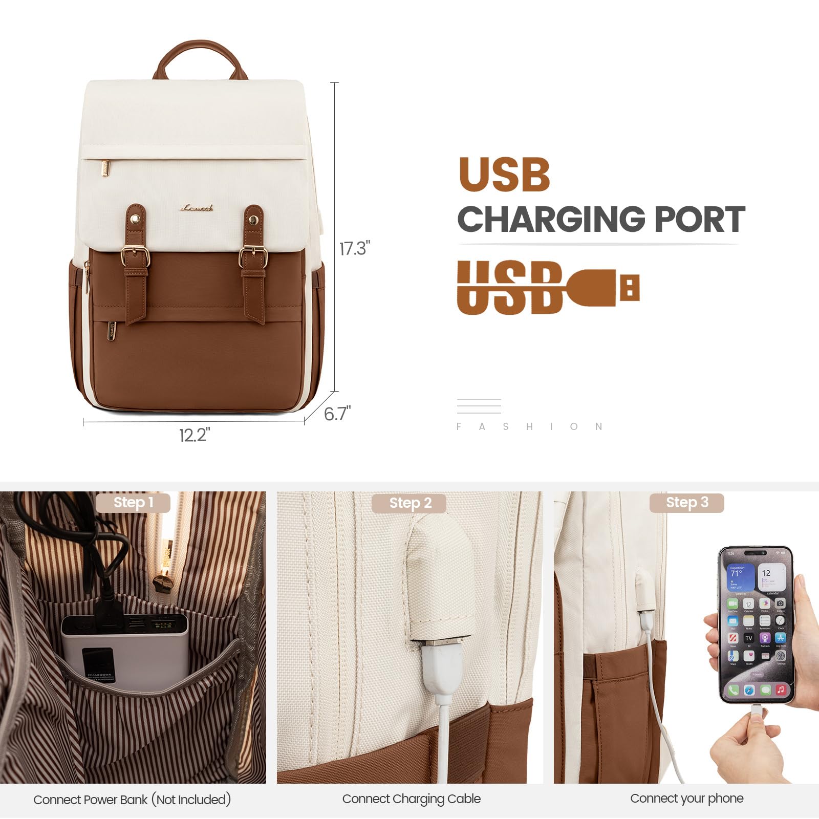 Foto 5 | Mochila Lovevook Travel Laptop 15.6'' Vintage Para Mujer - Venta Internacional.