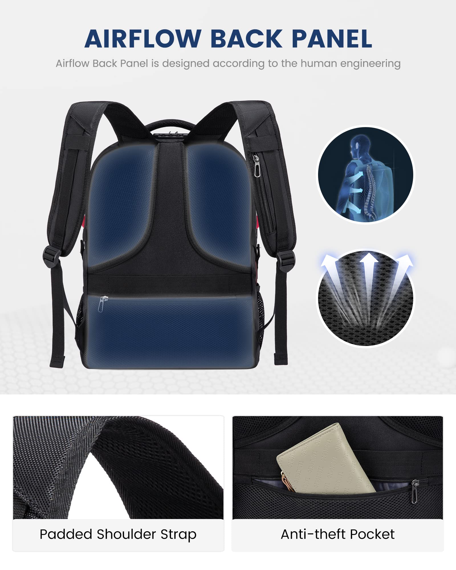 Foto 7 pulgar | Mochila De Viaje Lovevook Para Hombre De 17 Pulgadas De Gran Capacidad - Venta Internacional.