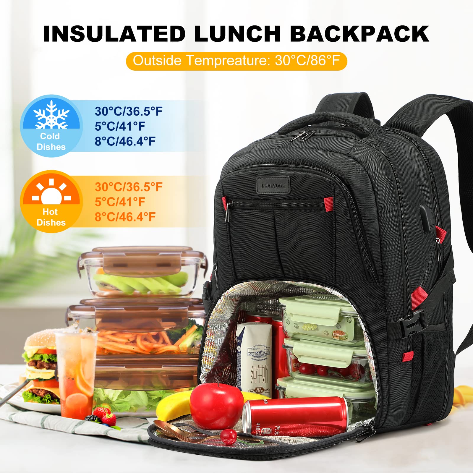 Foto 3 pulgar | Mochila Lovevook Para Portátil De Viaje De 17 Pulgadas Con Candado Para Hombre - Venta Internacional.