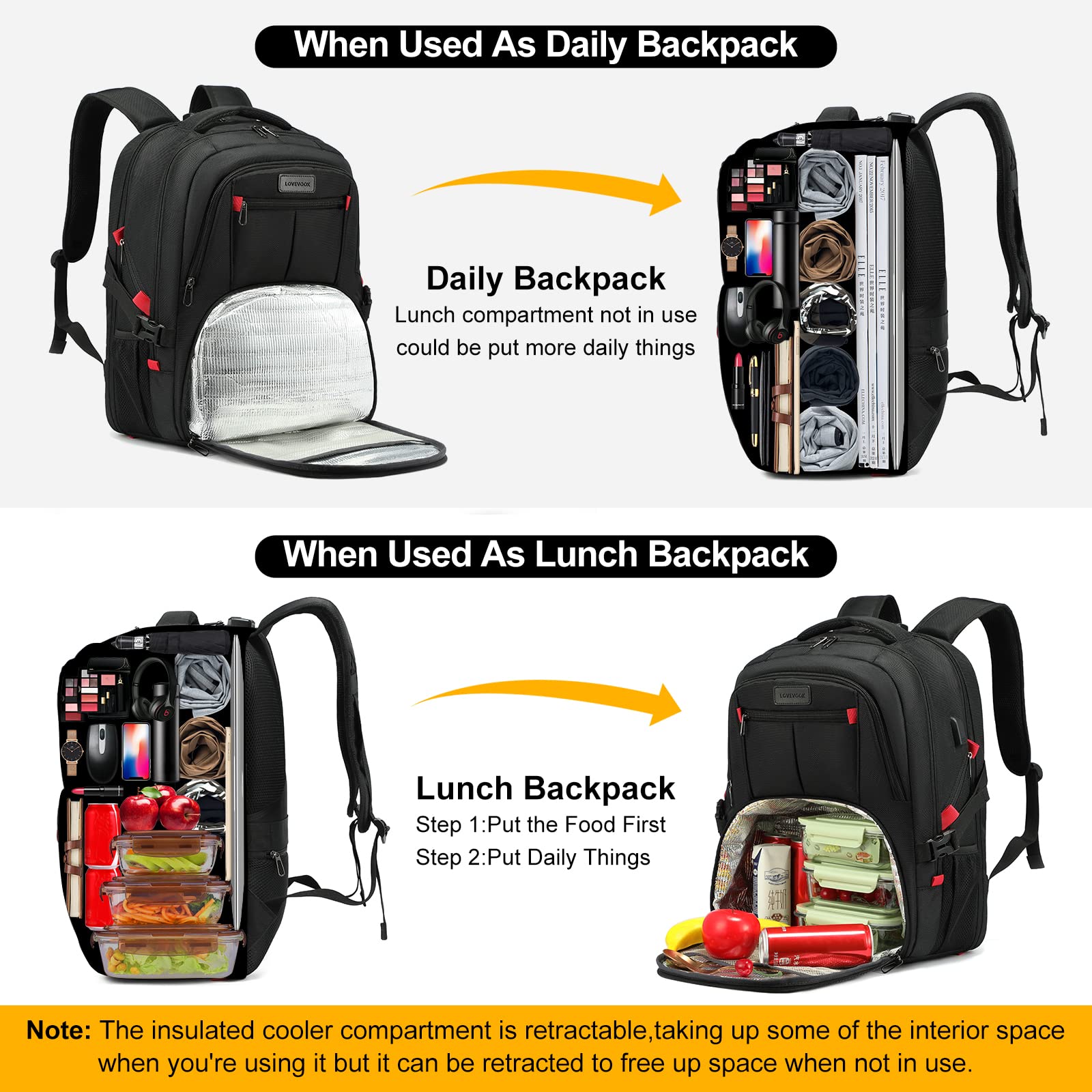 Foto 4 pulgar | Mochila Lovevook Para Portátil De Viaje De 17 Pulgadas Con Candado Para Hombre - Venta Internacional.