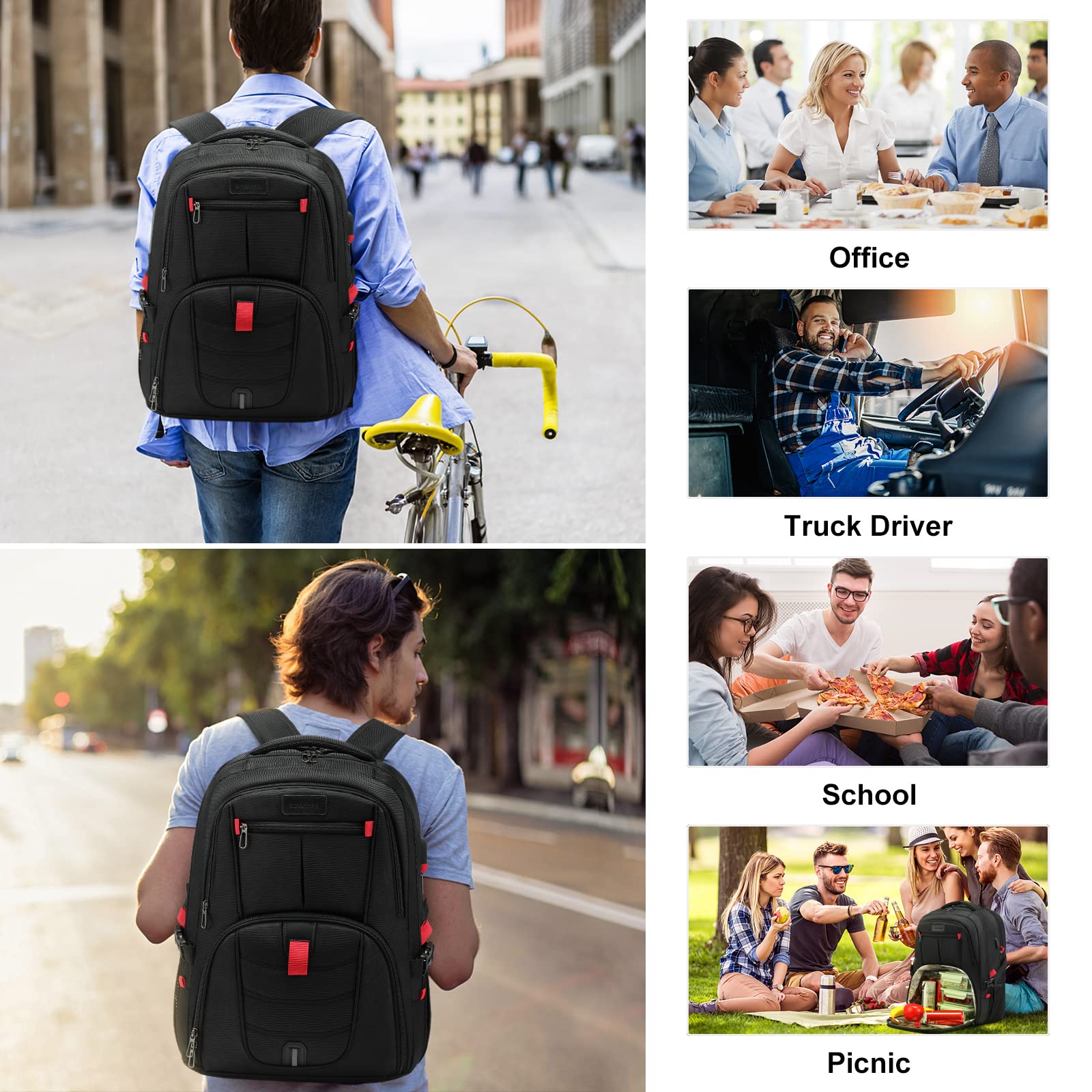 Foto 8 pulgar | Mochila Lovevook Para Portátil De Viaje De 17 Pulgadas Con Candado Para Hombre - Venta Internacional.
