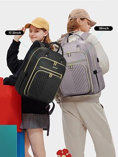 Foto 2 | Mochila Para Portátil Lovevook Resistente Al Agua Para Mujer Color Morado Y Gris - Venta Internacional.