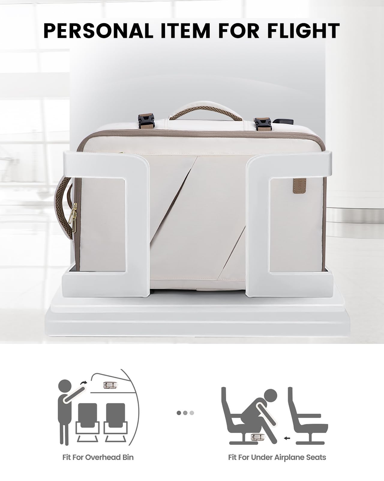 Foto 2 | Mochila De Viaje Lovevook Para Portátil De 17 Pulgadas Para Mujer  Color Beige - Venta Internacional.