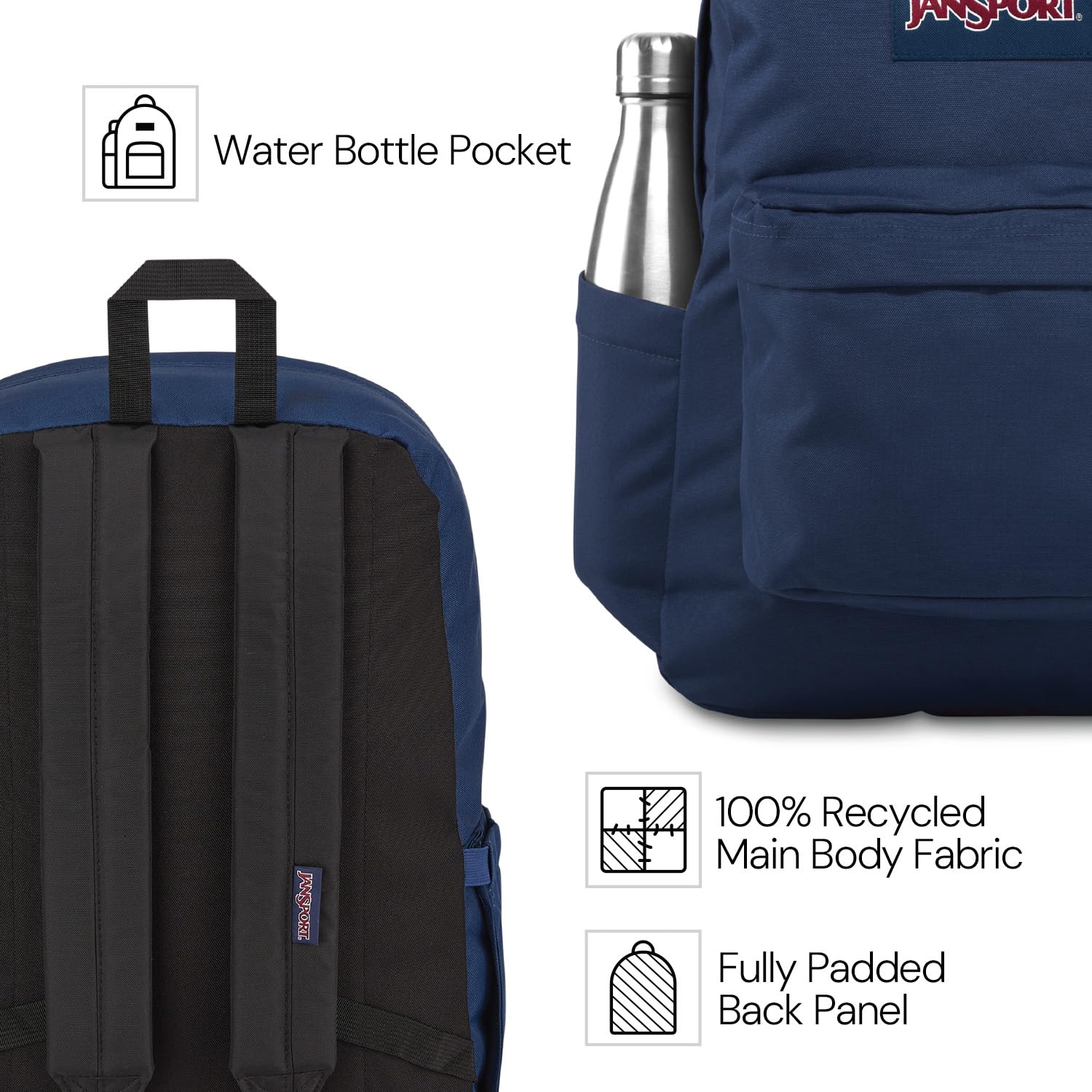 Foto 5 pulgar | Mochila Jansport Superbreak Plus Con Funda Para Portátil De 15 Pulgadas - Venta Internacional.