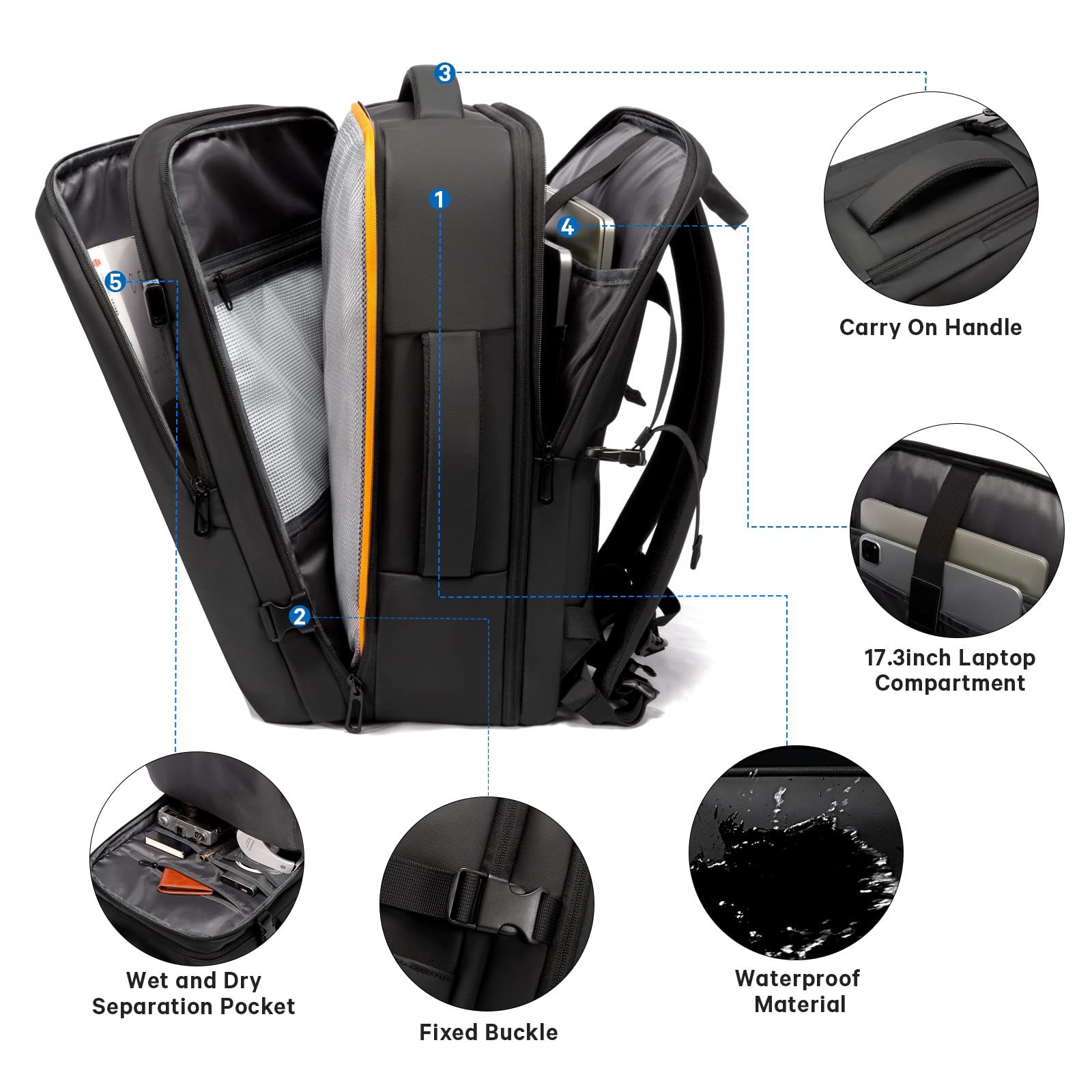 Foto 3 pulgar | Mochila Bange De 35 L Ampliable Para Portátil De 17 3 Pulgadas  Para Hombre - Venta Internacional.