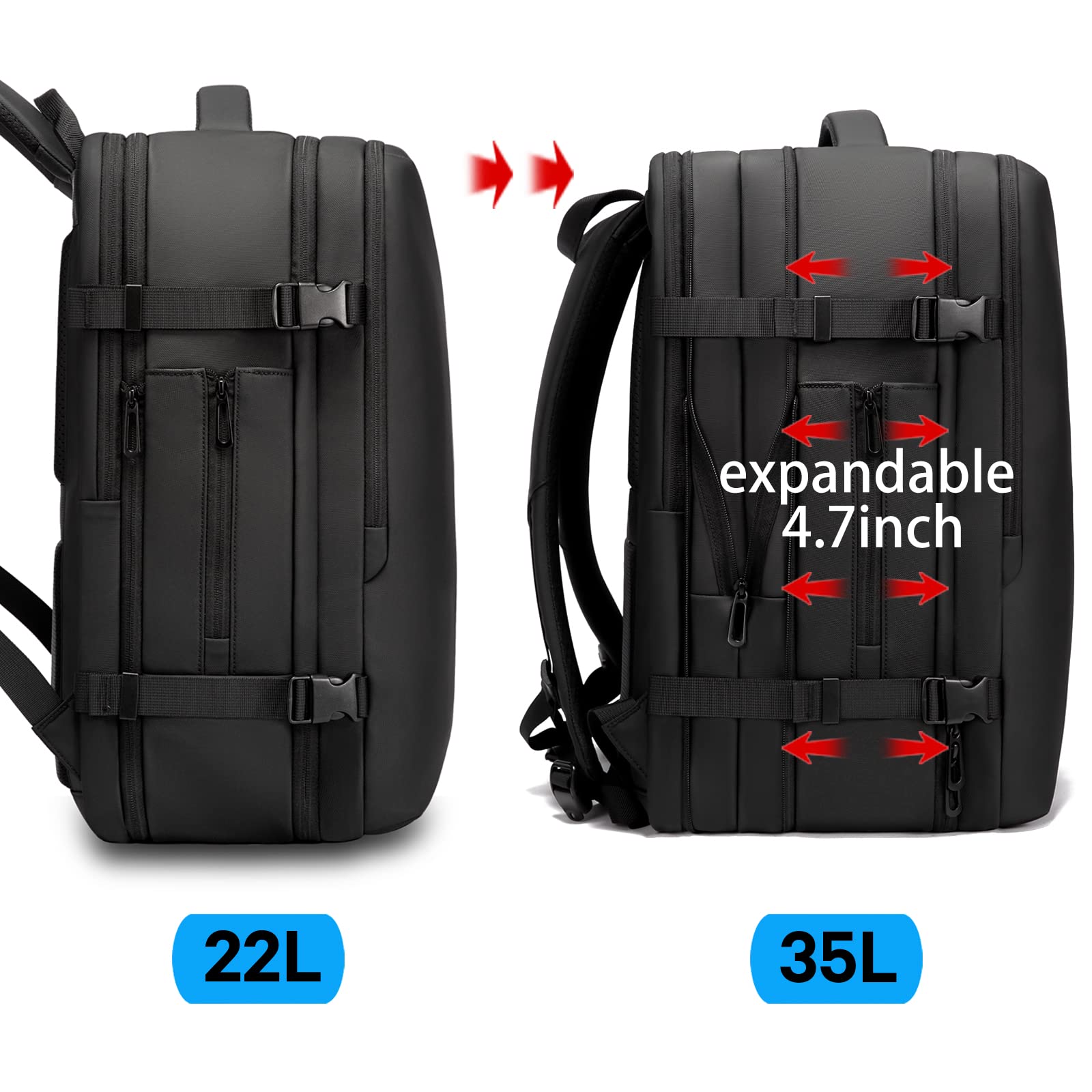 Foto 3 | Mochila Bange De 35 L Ampliable Para Portátil De 17 3 Pulgadas  Para Hombre - Venta Internacional.