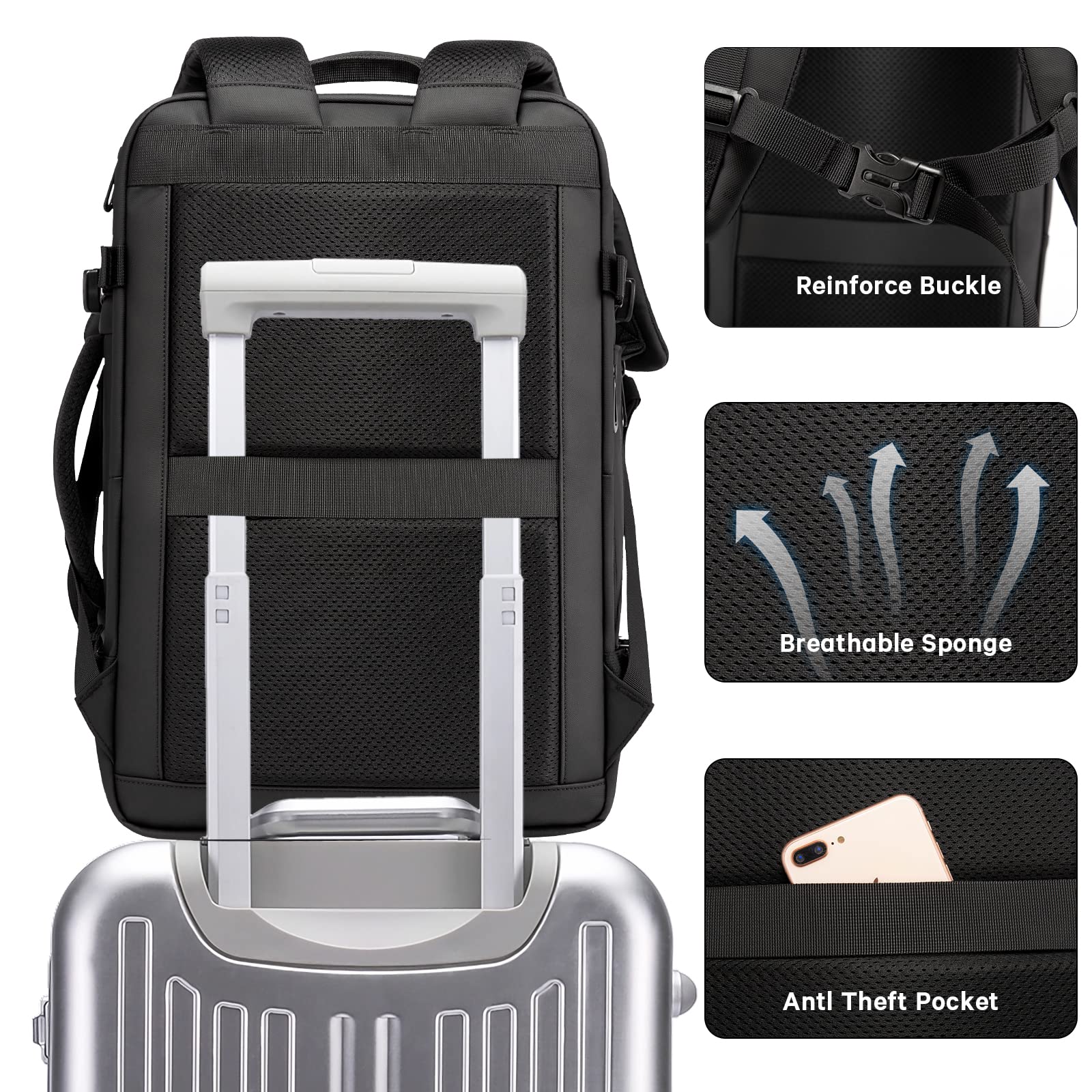 Foto 8 pulgar | Mochila Bange De 35 L Ampliable Para Portátil De 17 3 Pulgadas  Para Hombre - Venta Internacional.