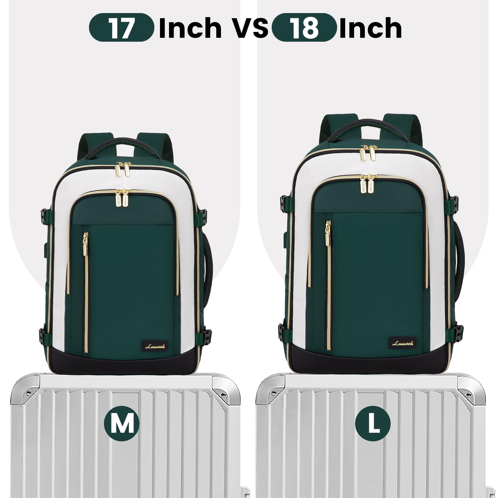 Foto 8 pulgar | Mochila De Viaje Lovevook De 40 Litros Con 3 Cubos De Embalaje  Verde Y Beige - Venta Internacional.