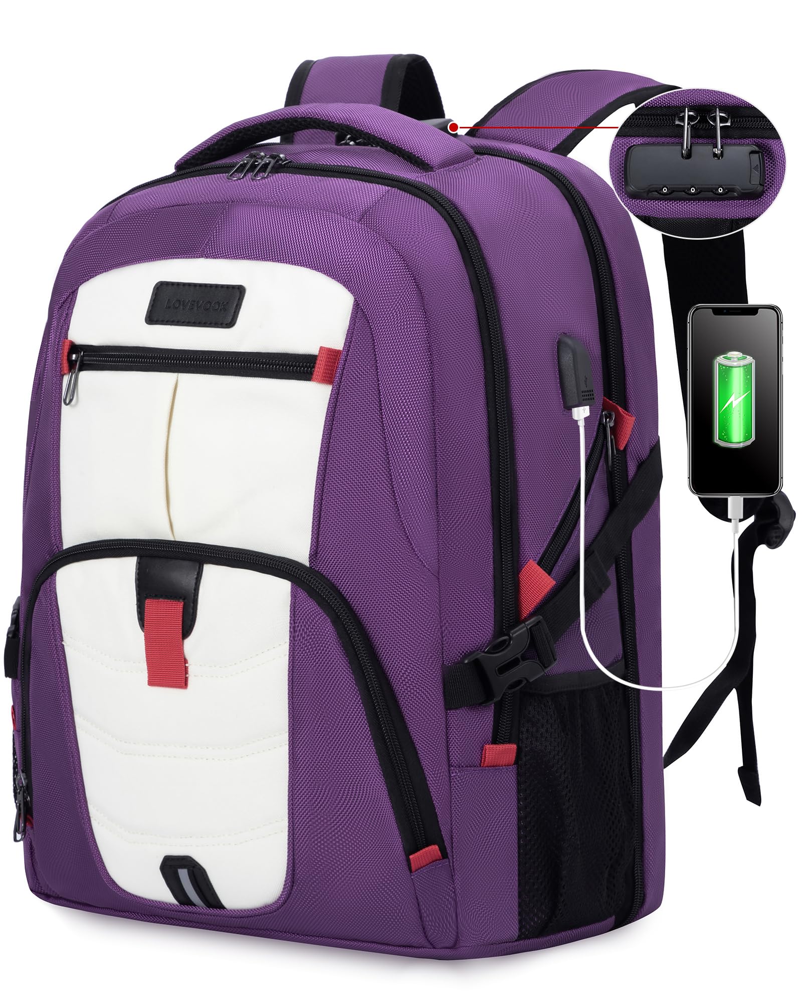 Foto 2 pulgar | Mochila Lovevook Para Portátil De Viaje  Impermeable  Antirrobo  45 L - Venta Internacional.