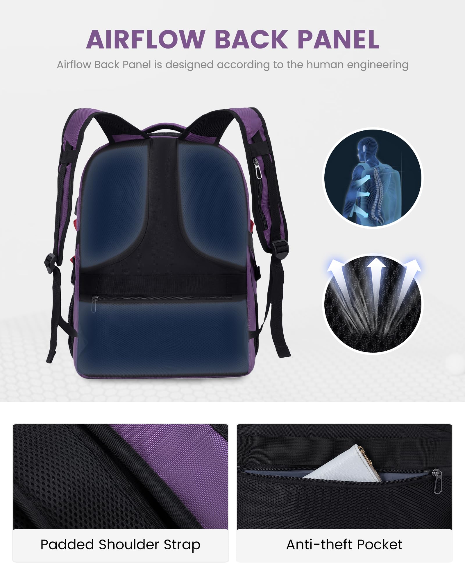 Foto 4 | Mochila Lovevook Para Portátil De Viaje  Impermeable  Antirrobo  45 L - Venta Internacional.