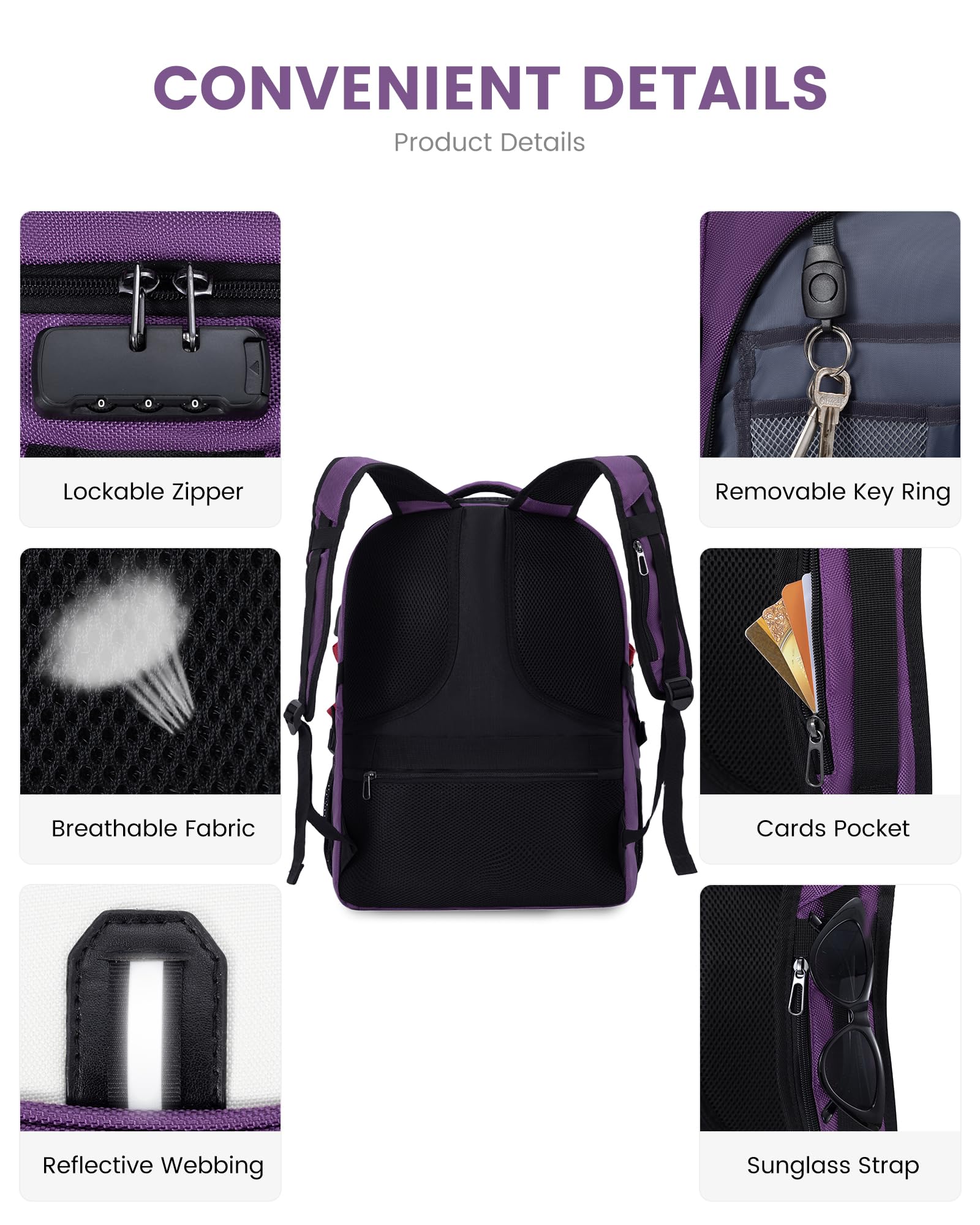 Foto 6 | Mochila Lovevook Para Portátil De Viaje  Impermeable  Antirrobo  45 L - Venta Internacional.