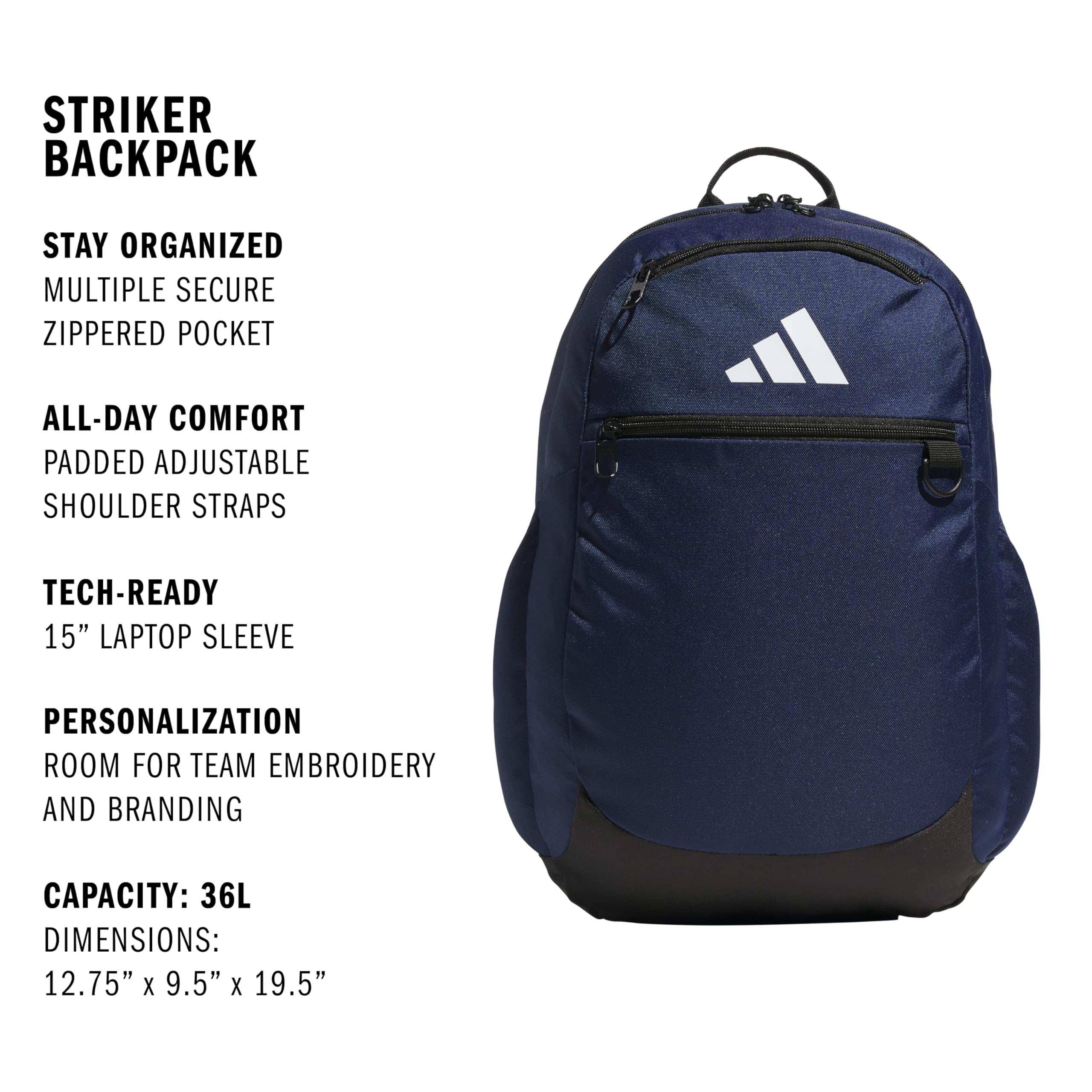 Foto 3 pulgar | Mochila Adidas Striker Team Sports Para Fútbol 36l Azul Marino - Venta Internacional.