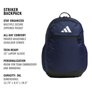 Foto 2 | Mochila Adidas Striker Team Sports Para Fútbol 36l Azul Marino - Venta Internacional.