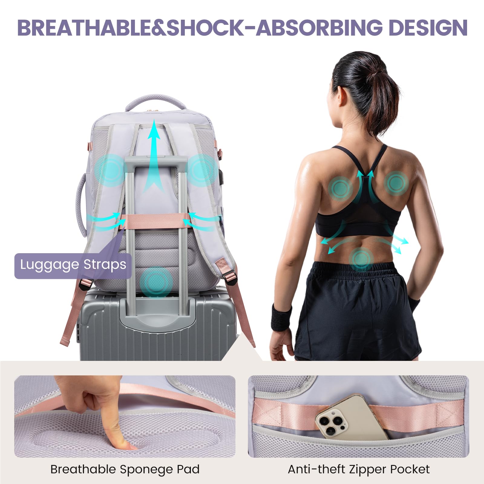 Foto 8 pulgar | Mochila De Viaje Lovevook Grande Para Mujer Con Cubos De Embalaje - Venta Internacional.