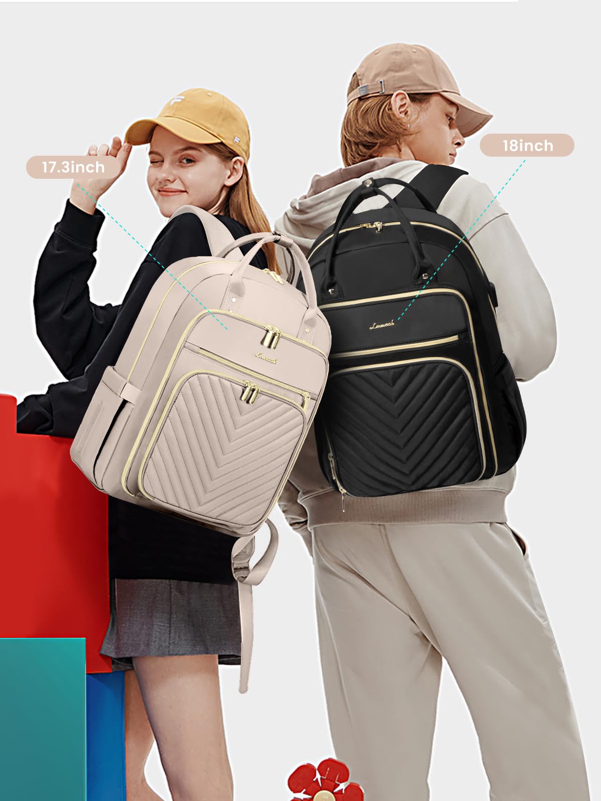 Foto 2 | Mochila Para Portátil Lovevook Resistente Al Agua Para Mujer De 15.6 Pulgadas - Venta Internacional.