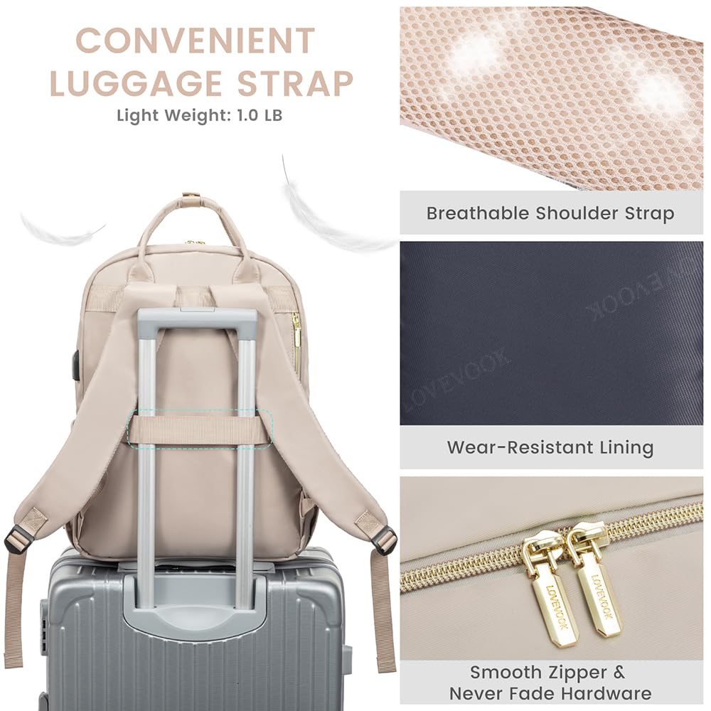 Foto 4 | Mochila Para Portátil Lovevook Resistente Al Agua Para Mujer De 15.6 Pulgadas - Venta Internacional.