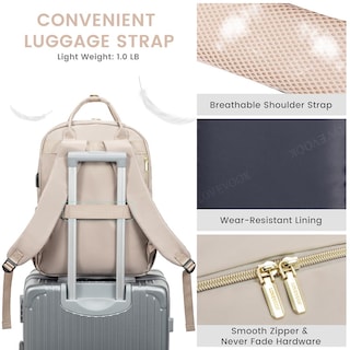 Foto 4 | Mochila Para Portátil Lovevook Resistente Al Agua Para Mujer De 15.6 Pulgadas - Venta Internacional.