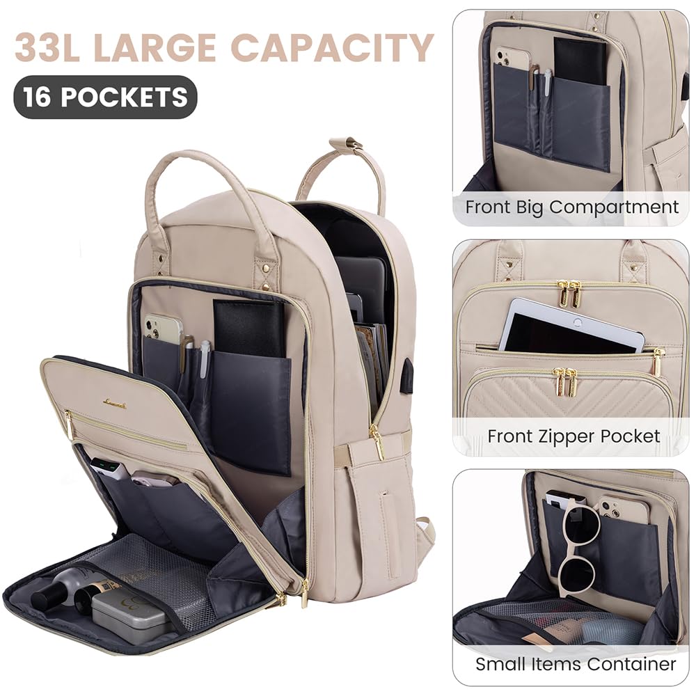Foto 5 | Mochila Para Portátil Lovevook Resistente Al Agua Para Mujer De 15.6 Pulgadas - Venta Internacional.
