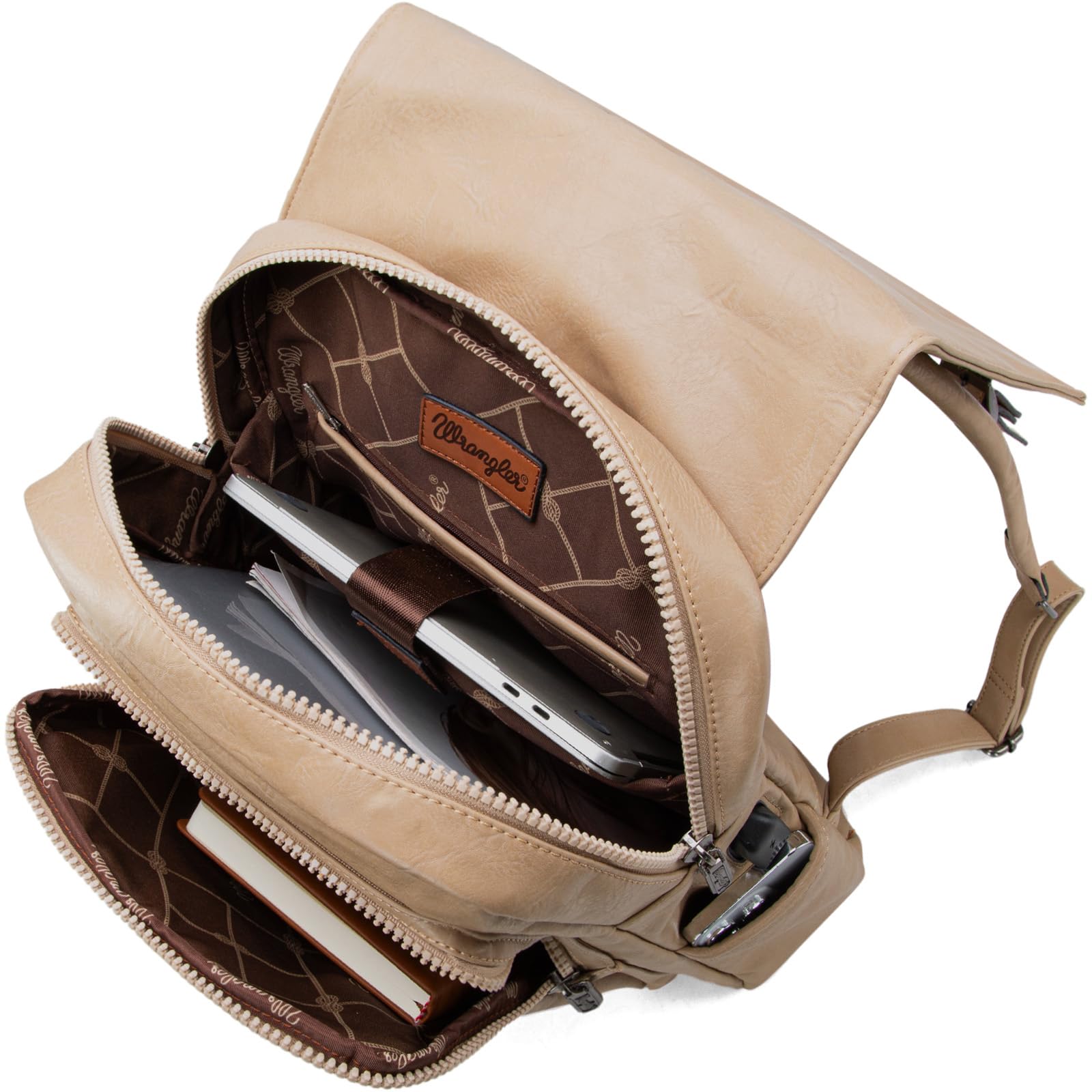 Foto 5 | Mochila Montana West × Wrangler De Piel Vegana Para Portátil De 17 3'' - Venta Internacional.