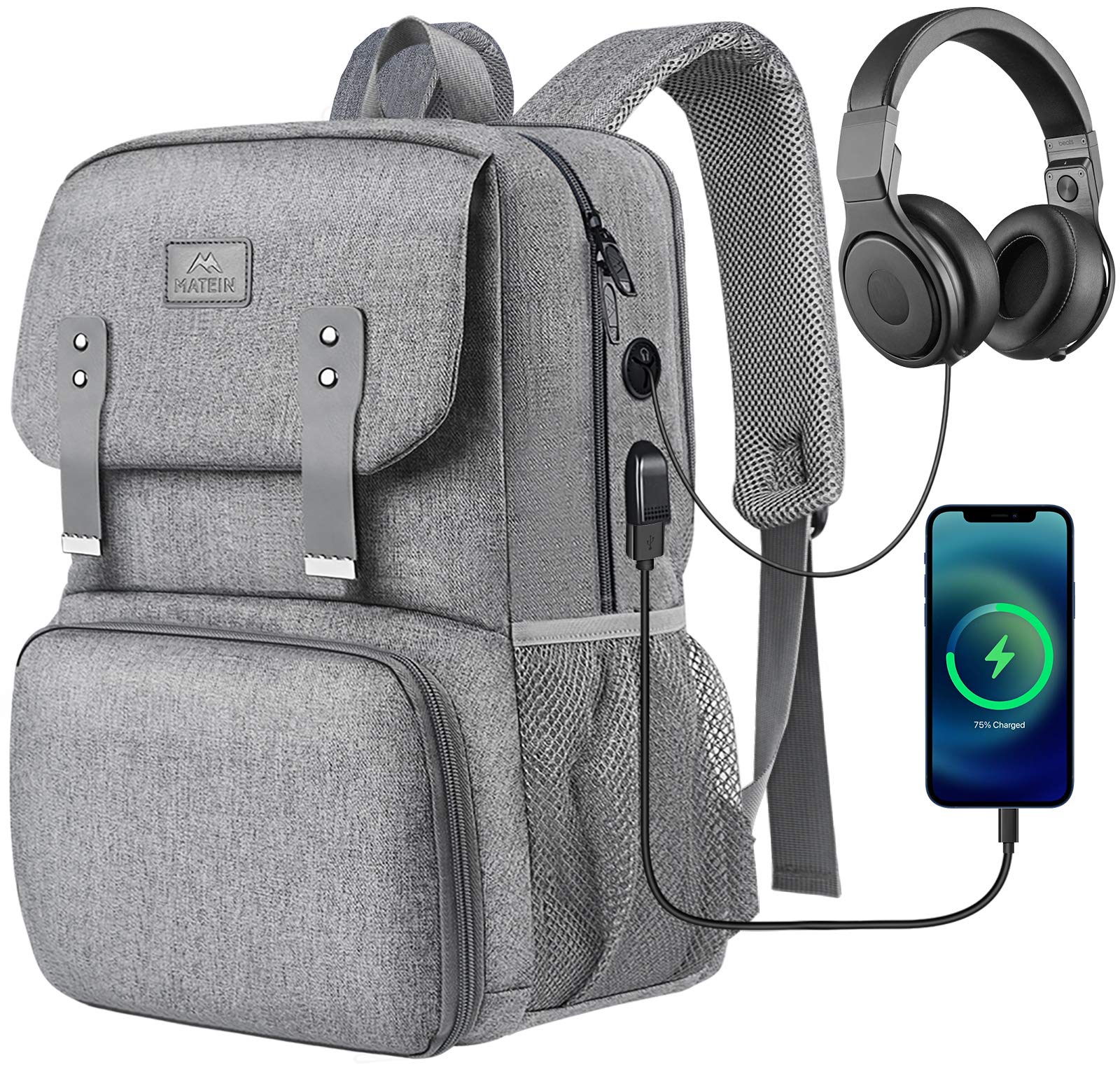 Foto 1 | Mochila Térmica Matein Para Mujer  Portátil De 15 6 Pulgadas  Color Gris - Venta Internacional.